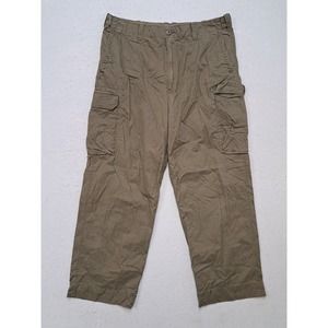 VTG Abercrombie Fitch Pants Mens XL 38x30 Paratroops Cargo Baggy Green T-2083